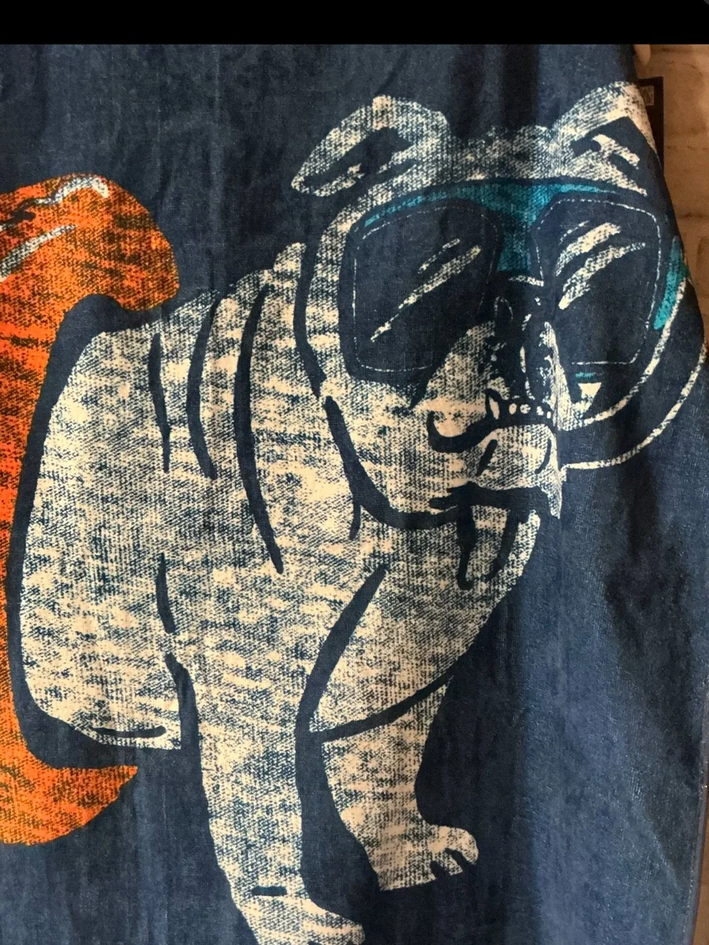 IZOD Pug Snorkeling Cotton Beach Towel-40” x 70”